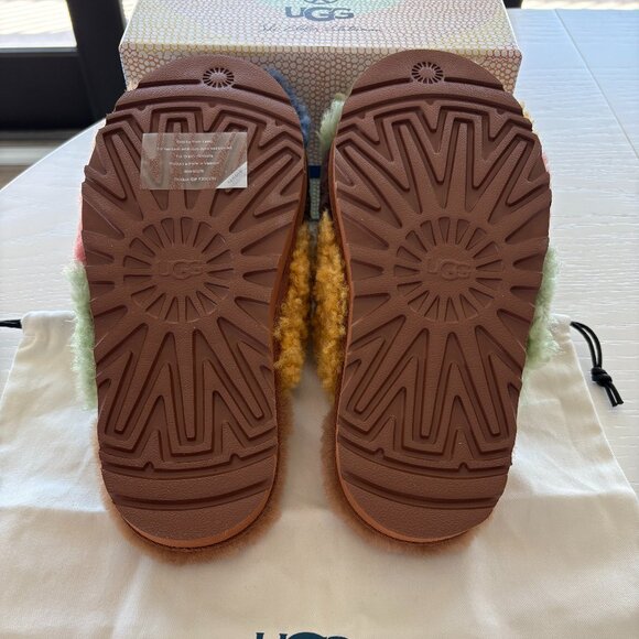 NWT UGG X The Elder Statesman Patchwork Slide Slipper Size 7/8 RARE! AUTHENTIC! - Picture 5 of 12
